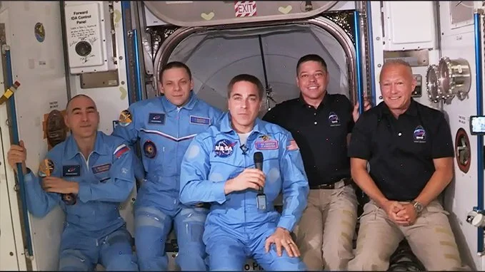 Capsule Endeavor docks with the ISS - Doug and Bob climb aboard...